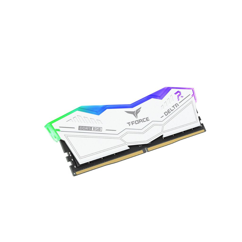 ذاكرة الوصول العشوائي TEAMGROUP T-Force Delta RGB DDR5 بسعة 16 جيجابايت (16x1 جيجابايت) 6000 ميجاهرتز CL38 RGB - أبيض