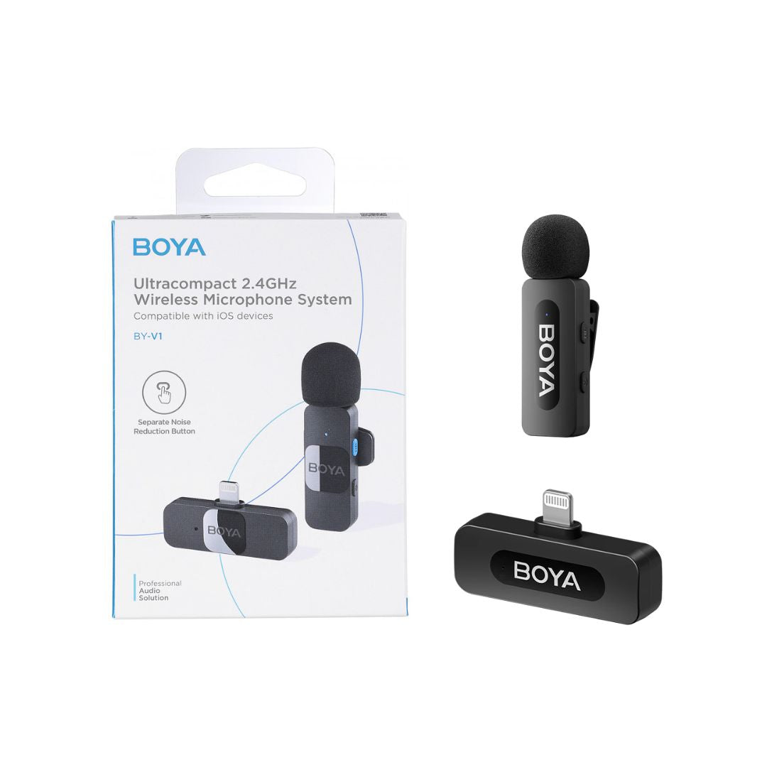 ميكروفون لاسلكي Nik Mic BOYA BY-V10 مزود بوصلة Lightning