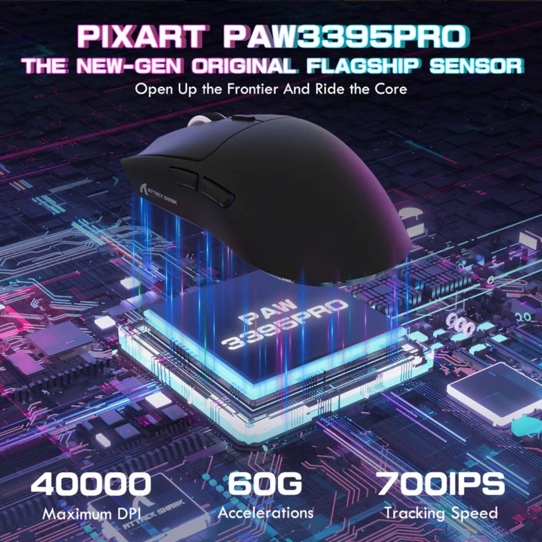 ATTACK SHARK X1 Tri-mode Gaming Mouse - Black