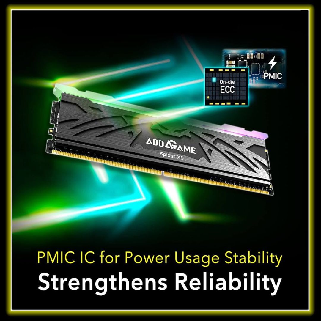 Addlink Spider 5X DDR5 RAM 32GB (2x16GB) Black RGB 6000 MHz CL38