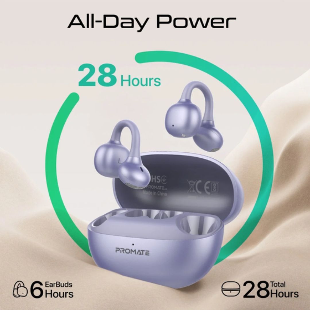 Promate AirClip-Pro Wireless Earbuds - Purple