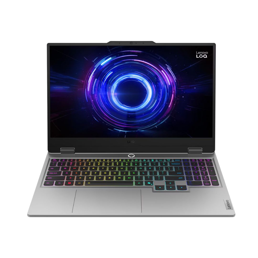 لينوفو LOQ 15IRX10 - (YNPS) معالج Intel Core i7-14700HX، ذاكرة وصول عشوائي 16 جيجابايت، سعة تخزين 512 جيجابايت، بطاقة رسومات RTX 5050 بسعة 8 جيجابايت، شاشة 15.6 بوصة FHD بتردد 144 هرتز، لون رمادي قمري
