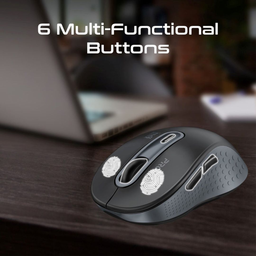 Promate Ken Dual Mode Wireless Mouse - Black