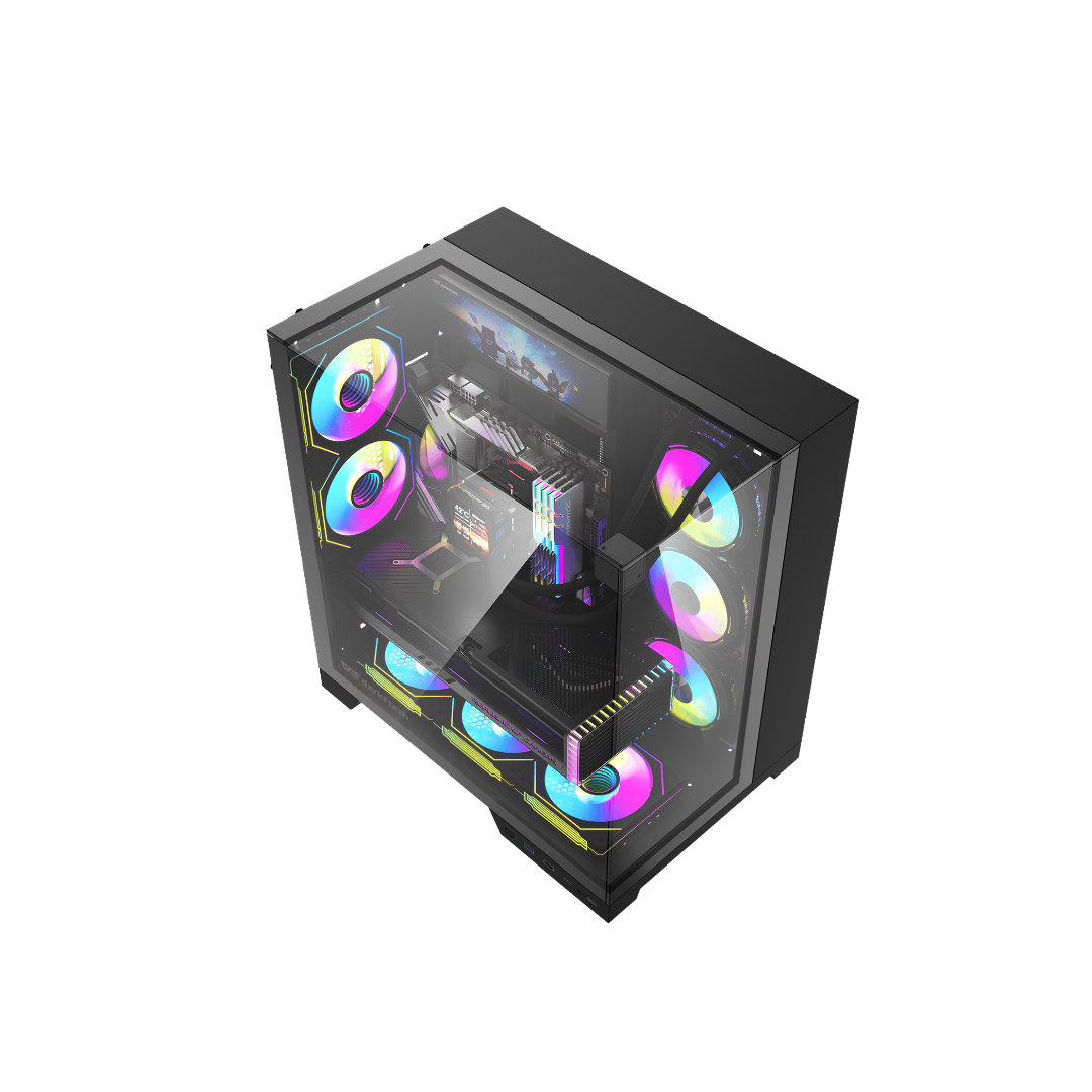 صندوق كمبيوتر DarkFlash TH285 Plus - أسود