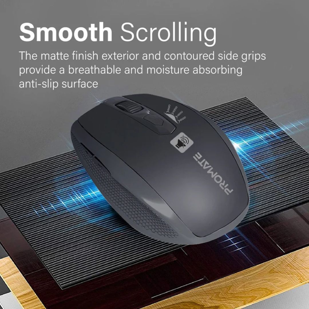 Promate Breeze Silent Switch Wireless Mouse - Black