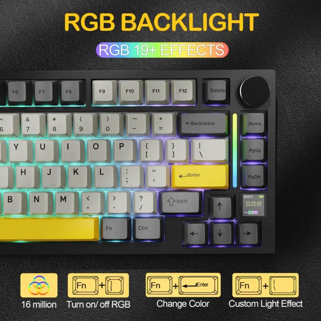 ATTACK SHARK X820Ultra Tri-mode Gasket Mechanical Keyboard - Starry Black