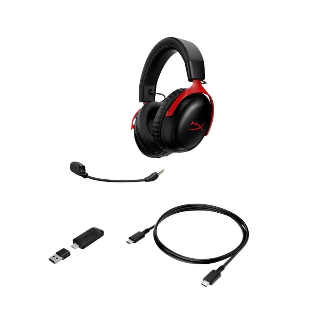 سماعة الألعاب اللاسلكية HyperX Cloud III S - أسود وأحمر