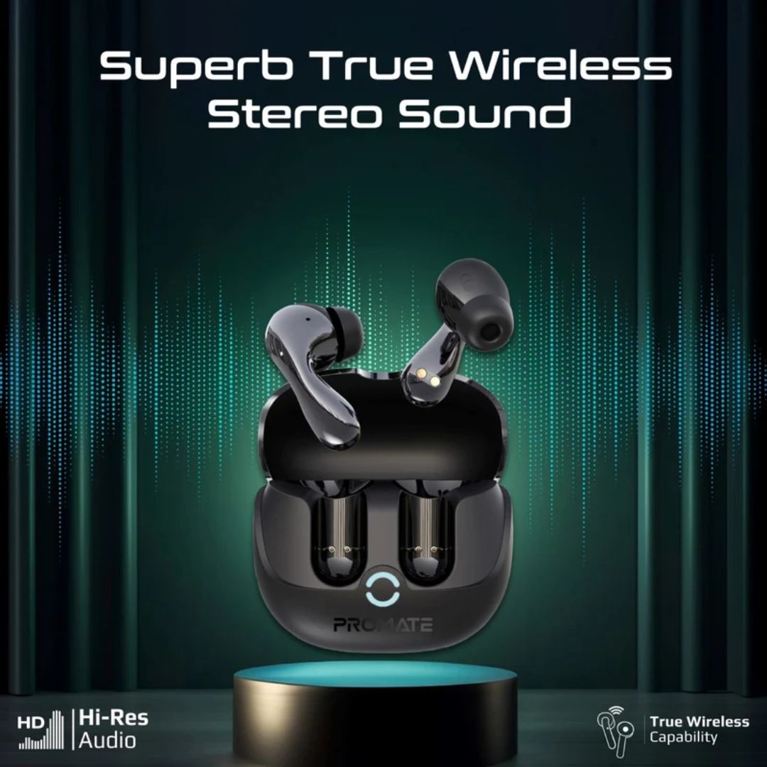 Promate Baton Wireless Earbuds - Black