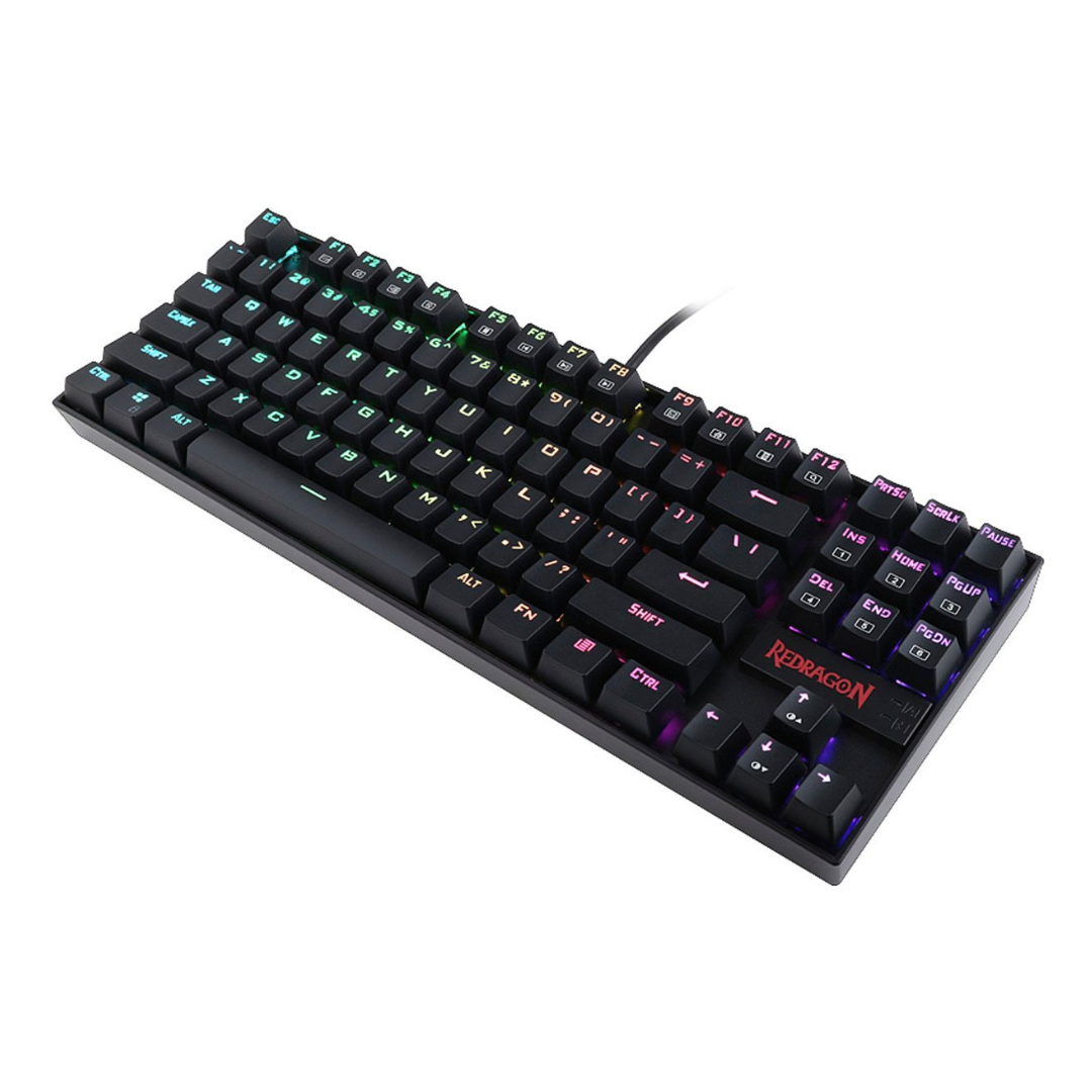 Redragon K552-RGB, Kumara, 80%, Wired, Red Switches - Black