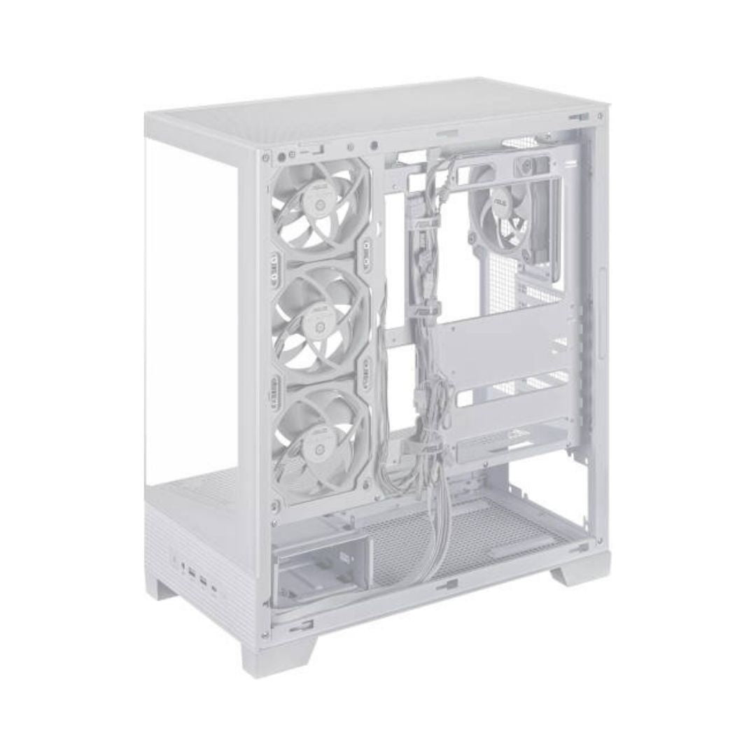 ASUS A31 PLUS Case صندوق حاسوب - أربع مراوح ARGB، لون أبيض