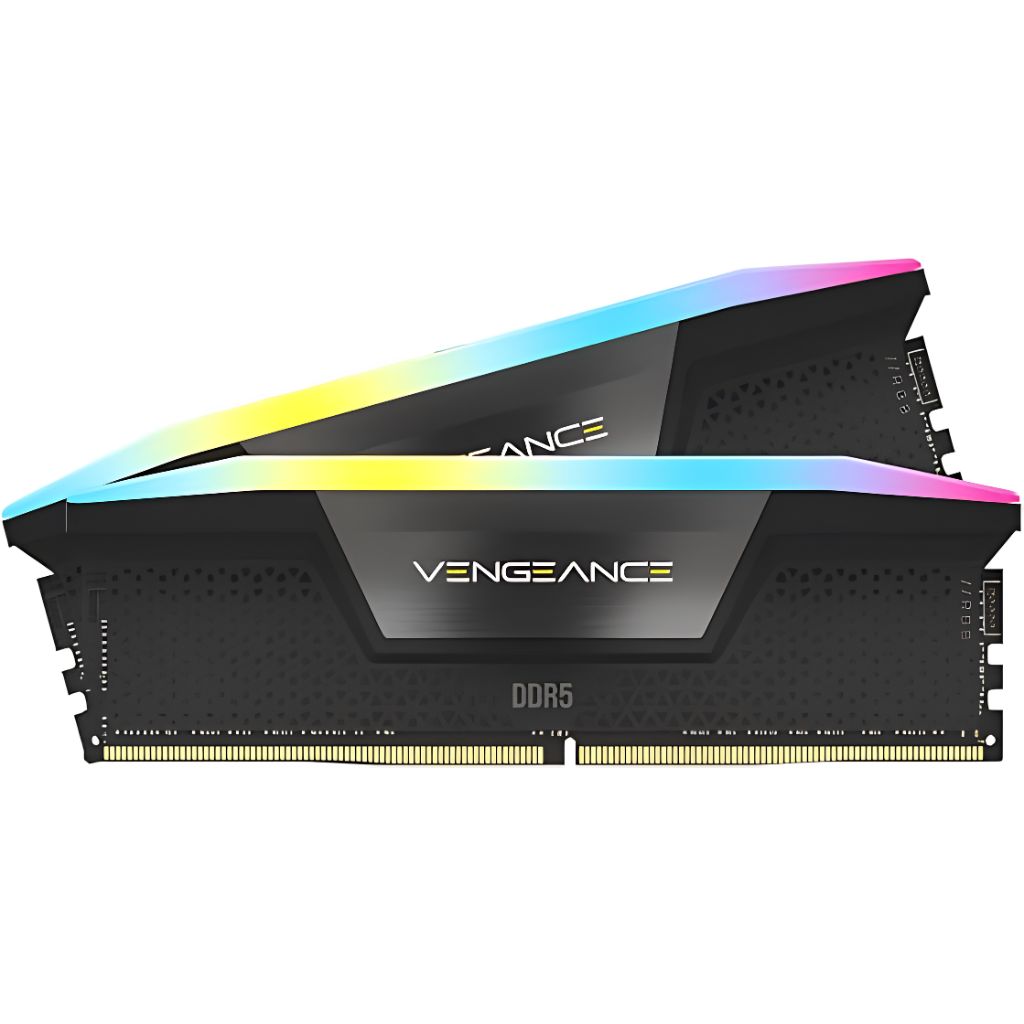 Corsair Vengeance RGB 64GB (2×32GB) DDR5 6000MHz CL38 Desktop Memory - Black