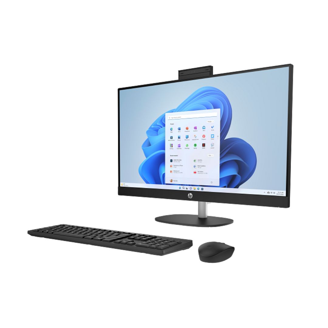 جهاز كمبيوتر الكل في واحد HP 27-cr0148nh، Intel Core i7-1355U، ذاكرة وصول عشوائي (RAM) سعة 8 جيجابايت، قرص SSD سعة 512 جيجابايت، معالج رسومات Intel Iris Xe، شاشة 27 بوصة عالية الدقة، أبيض
