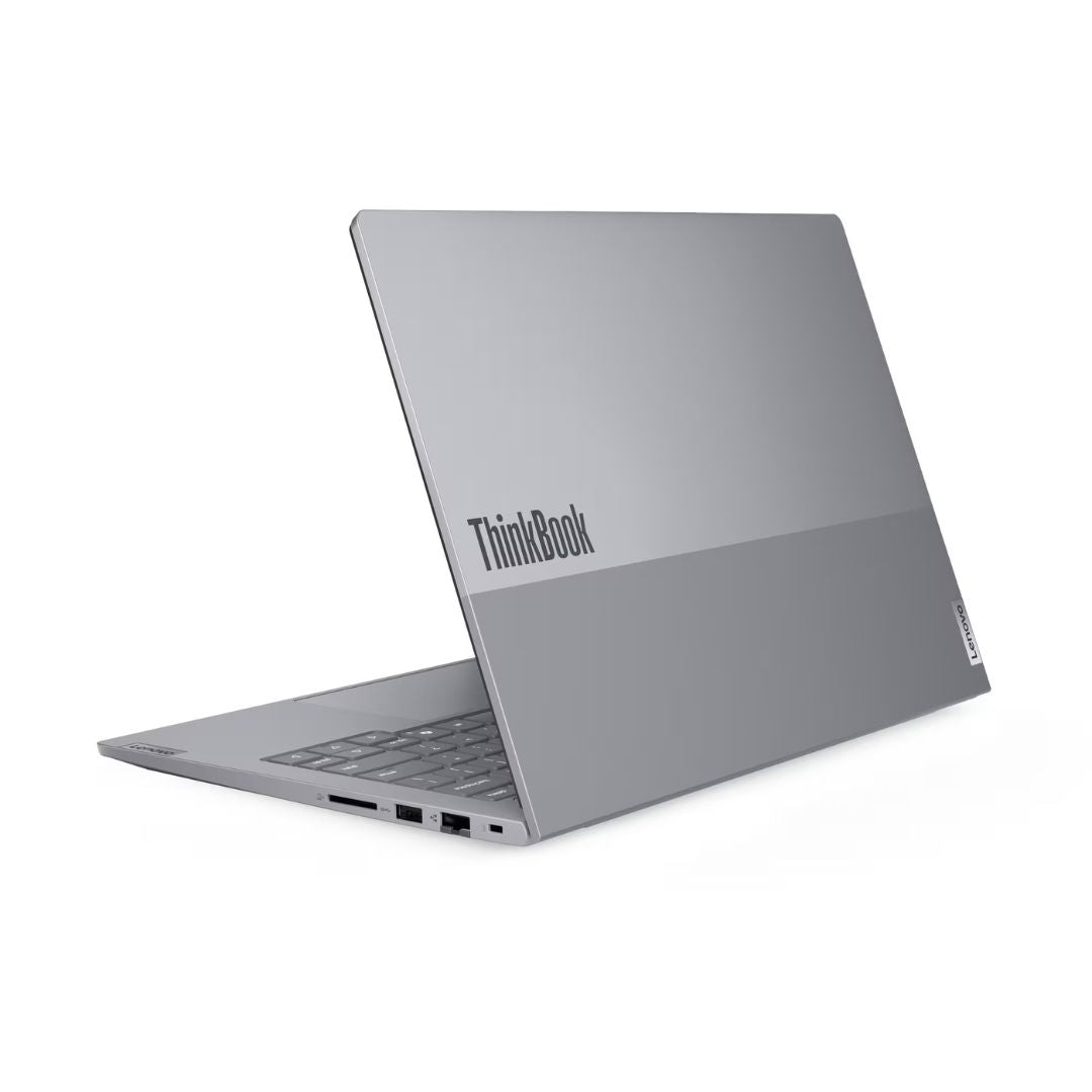 لينوفو ثينك بوك 14 G8 IAL - (01GR) بمعالج Intel Core Ultra 7-255H، وذاكرة وصول عشوائي (RAM) سعة 8 جيجابايت، وSSD سعة 512 جيجابايت، وبطاقة رسومات Intel، وشاشة 14.0 بوصة WUXGA IPS بتردد 60 هرتز، باللون الرمادي القطبي.