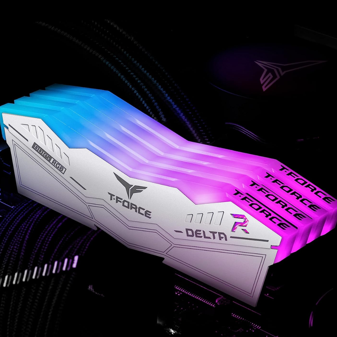 TEAMGROUP T-Force Delta RGB DDR5 Ram 32GB (2x16GB) 6000MHz CL38 - White