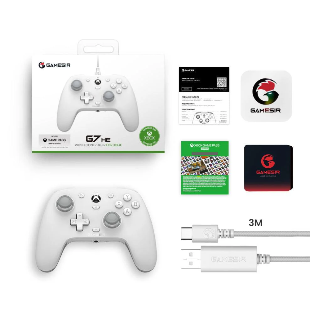 وحدة تحكم GameSir G7 HE السلكية لجهاز Xbox - أبيض