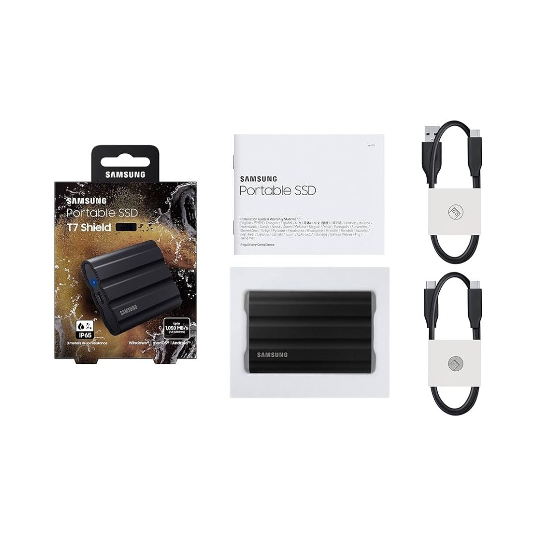Samsung T7 Shield 4TB Portable External SSD, Black MU-PE4T0S - شركة القيم العالمية للحاسبات