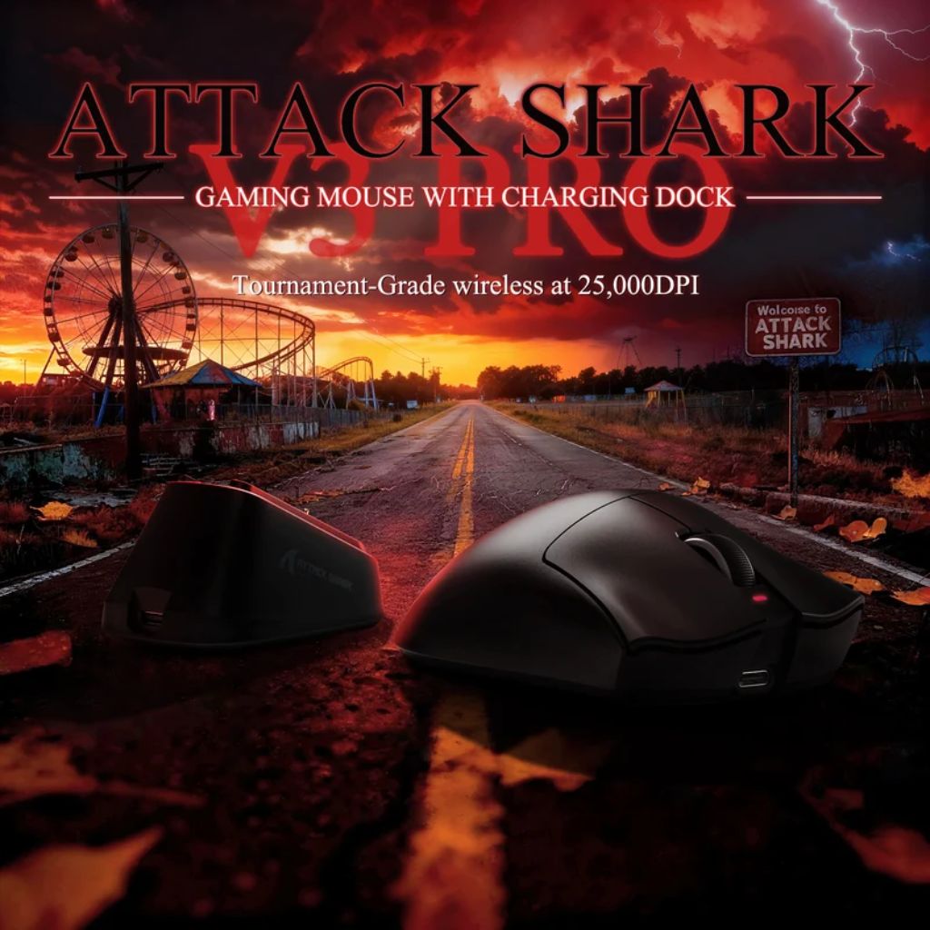 Attack Shark V3 Pro Wireless Gaming Mouse - Black