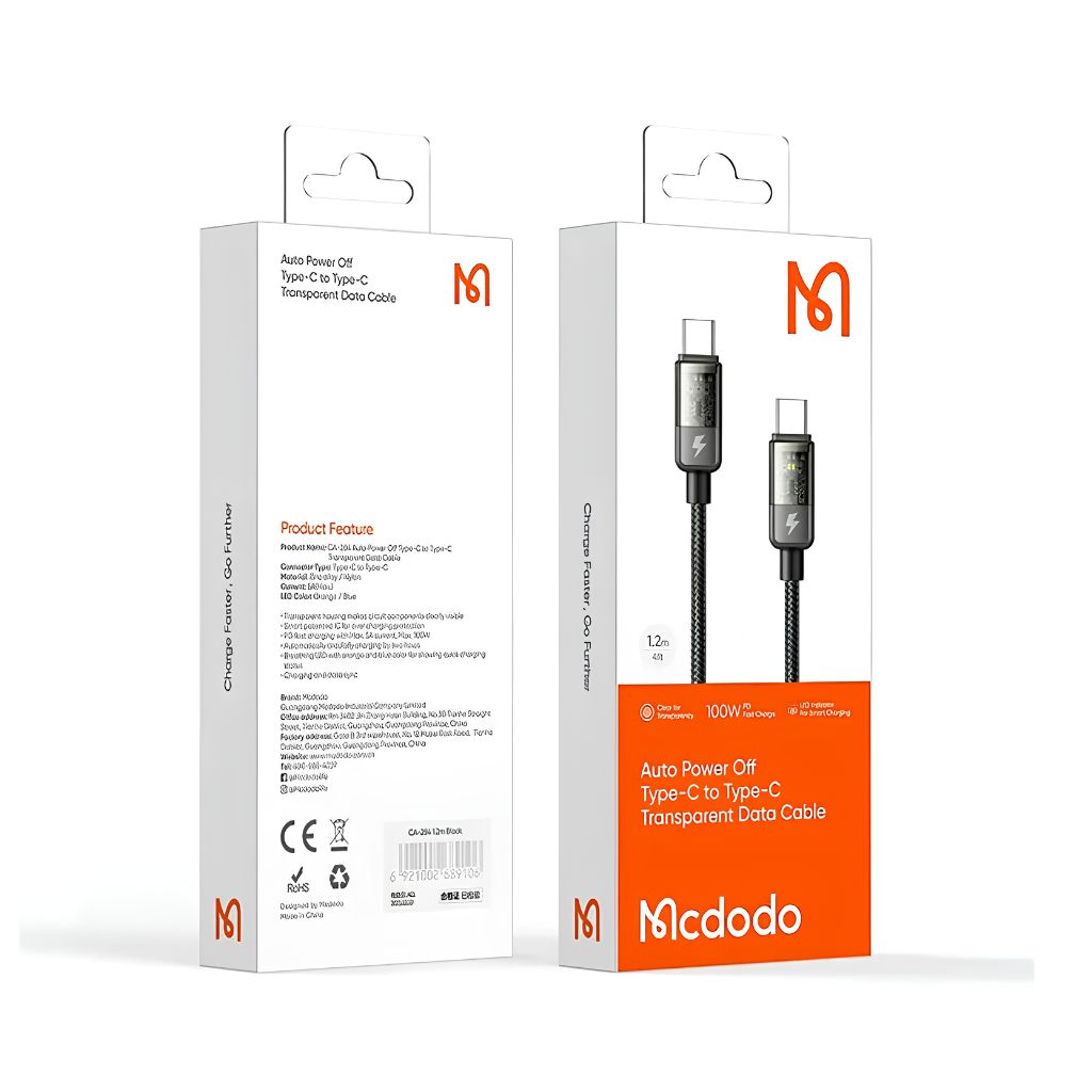 Mcdodo CA-1100 USB-C to USB-C Cable 1.2M - Black