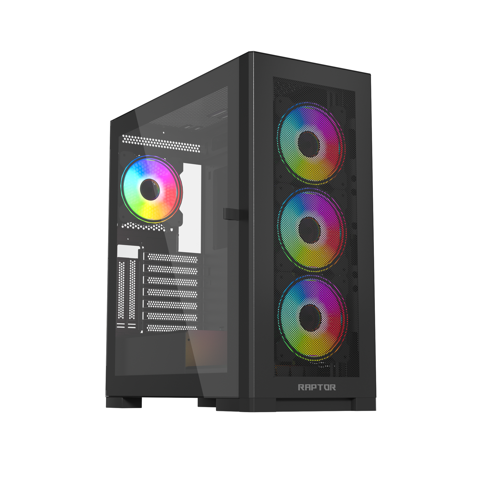 Raptor 290-XL ARCTIC HAWK RGB Mid Tower Case - Black - شركة القيم العالمية للحاسبات