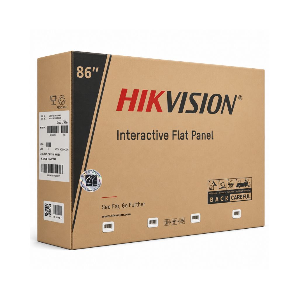 Hikvision 86-Inch 4K UHD Smart Interactive Whiteboard, Android 13.0, RAM 8GB, Storage 64GB