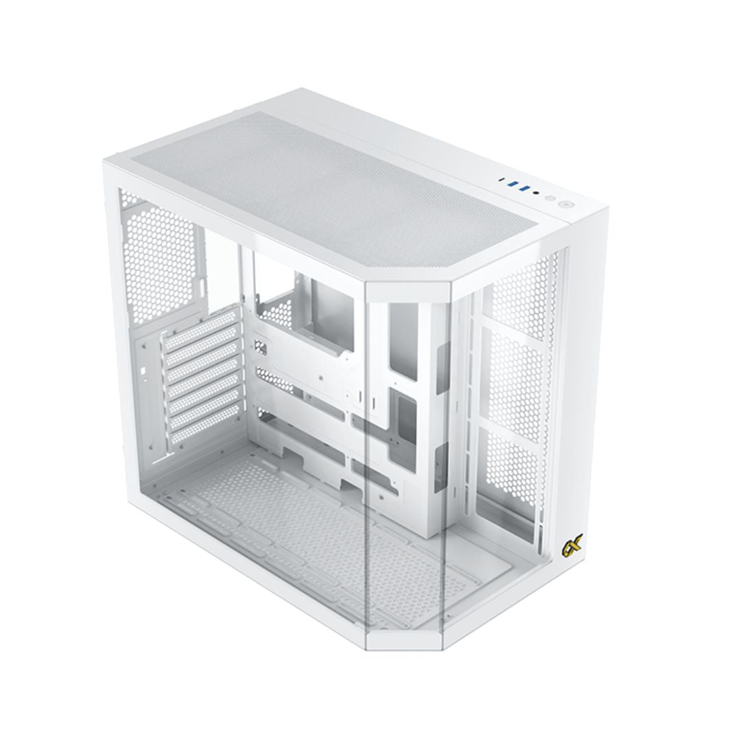 Xigmatek CUBI II Arctic Glass، علبة برج متوسطة - أبيض