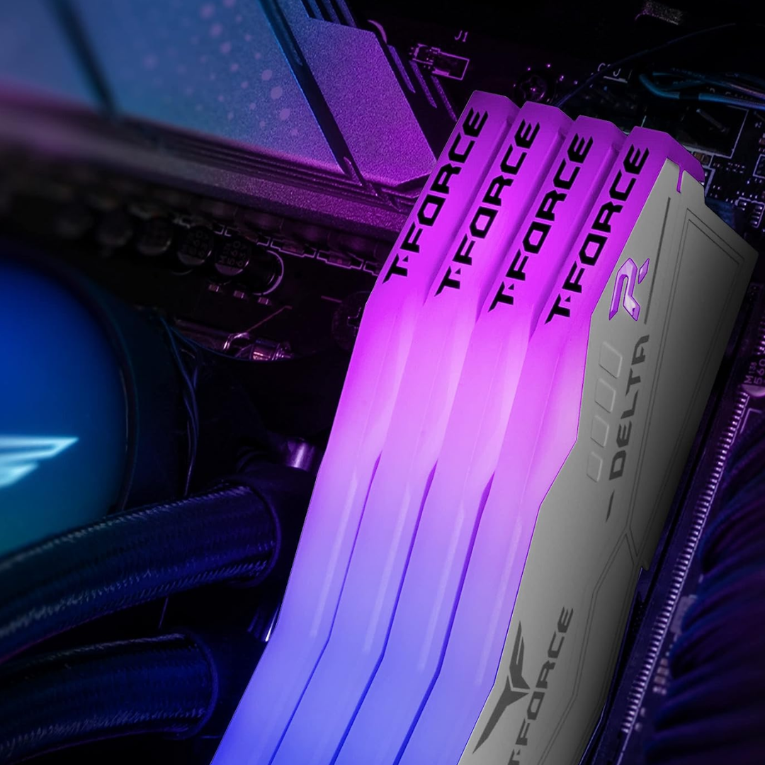 TEAMGROUP T-Force Delta RGB DDR5 Ram 64GB (2x32GB) 6000MHz CL38 - White
