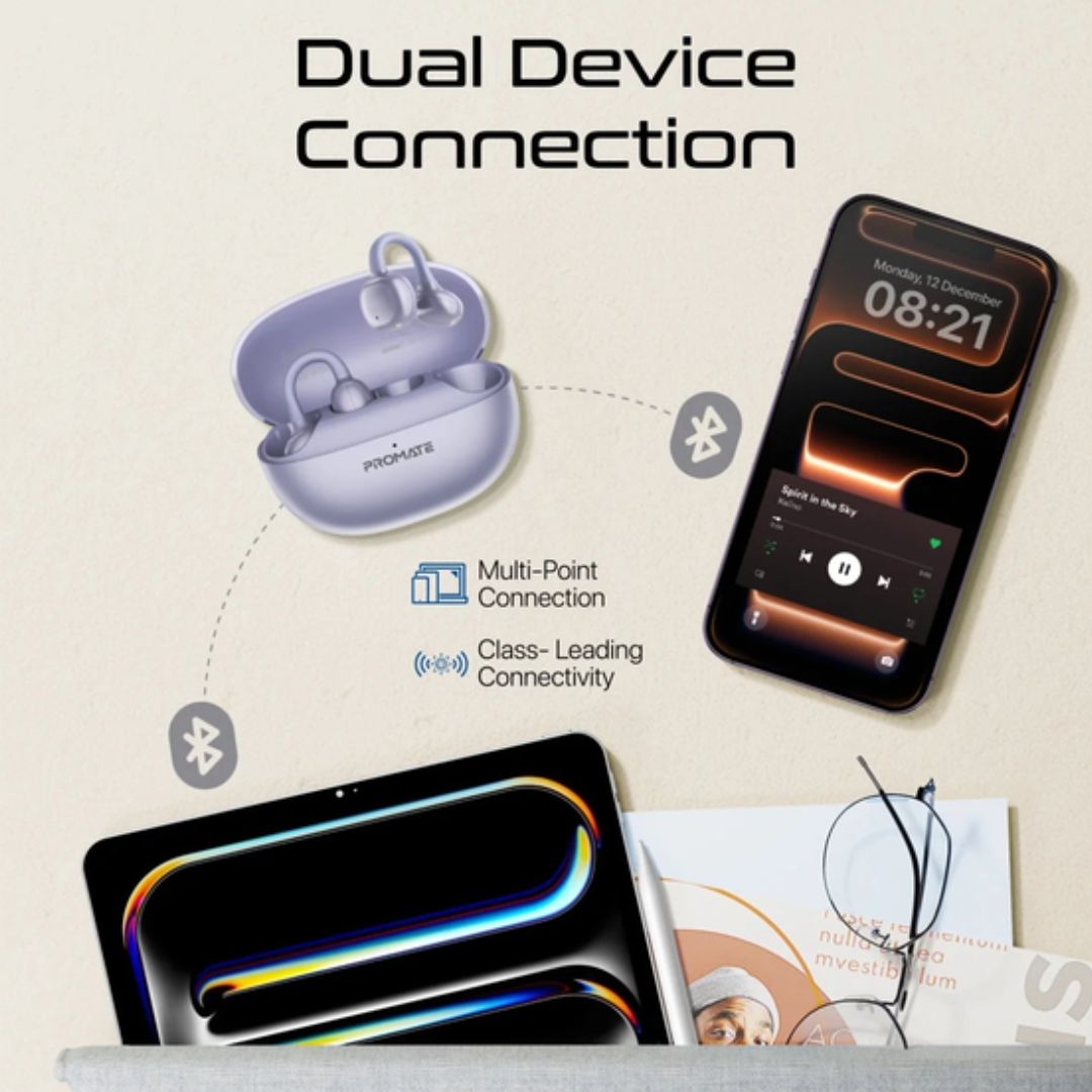 Promate AirClip-Pro Wireless Earbuds - Purple