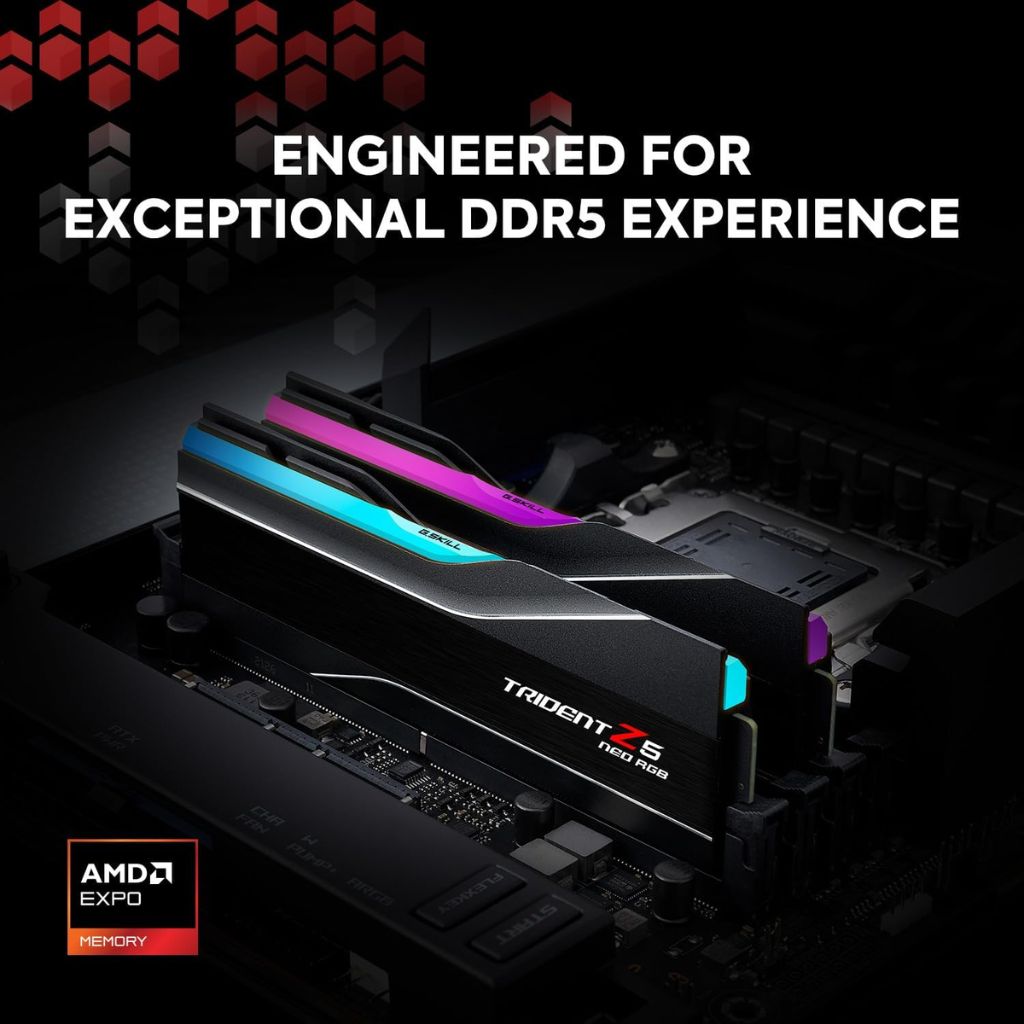 G.SKILL Trident Z5 RGB 64GB (2×32GB) DDR5 6000MHz CL32 Desktop Memory - Black