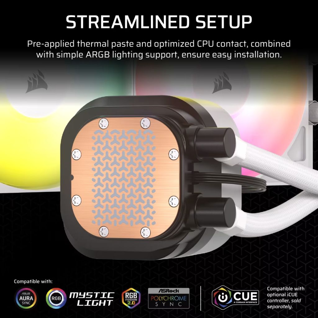 Corsair NAUTILUS 240 RS ARGB Liquid CPU Cooler - White