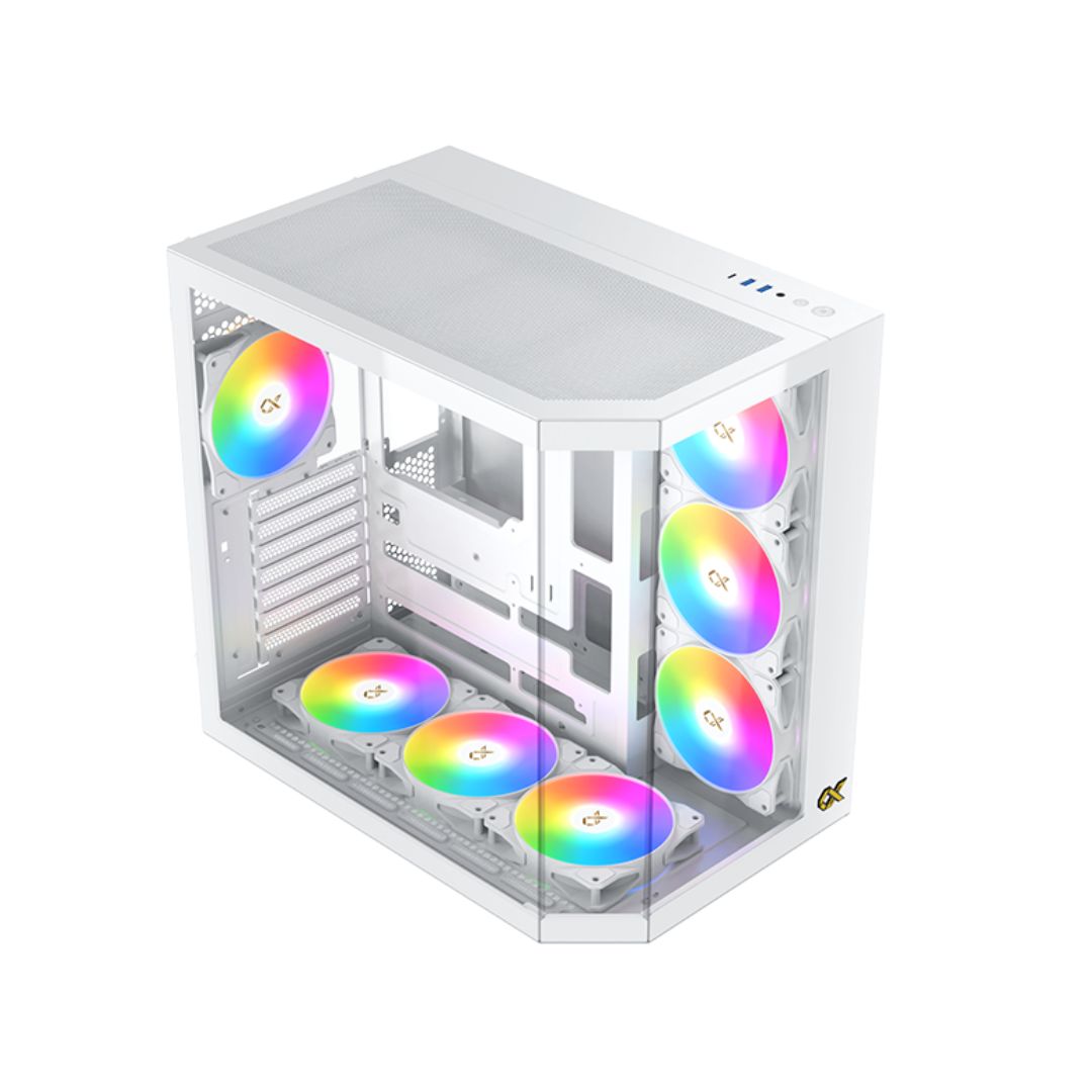 Xigmatek CUBI II Arctic Glass، علبة برج متوسطة - أبيض