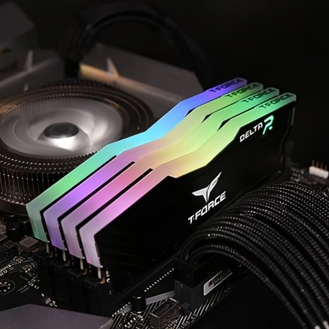 ذاكرة وصول عشوائي TEAMGROUP T-Force Delta RGB DDR4 سعة 16 جيجابايت (2 × 8 جيجابايت) 3600 ميجاهرتز CL18 - أسود