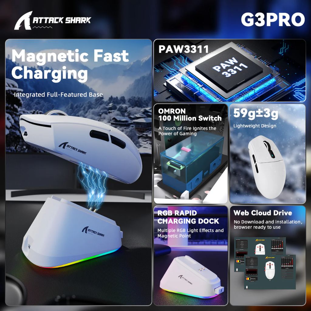 Attack Shark G3 Pro Wireless - White