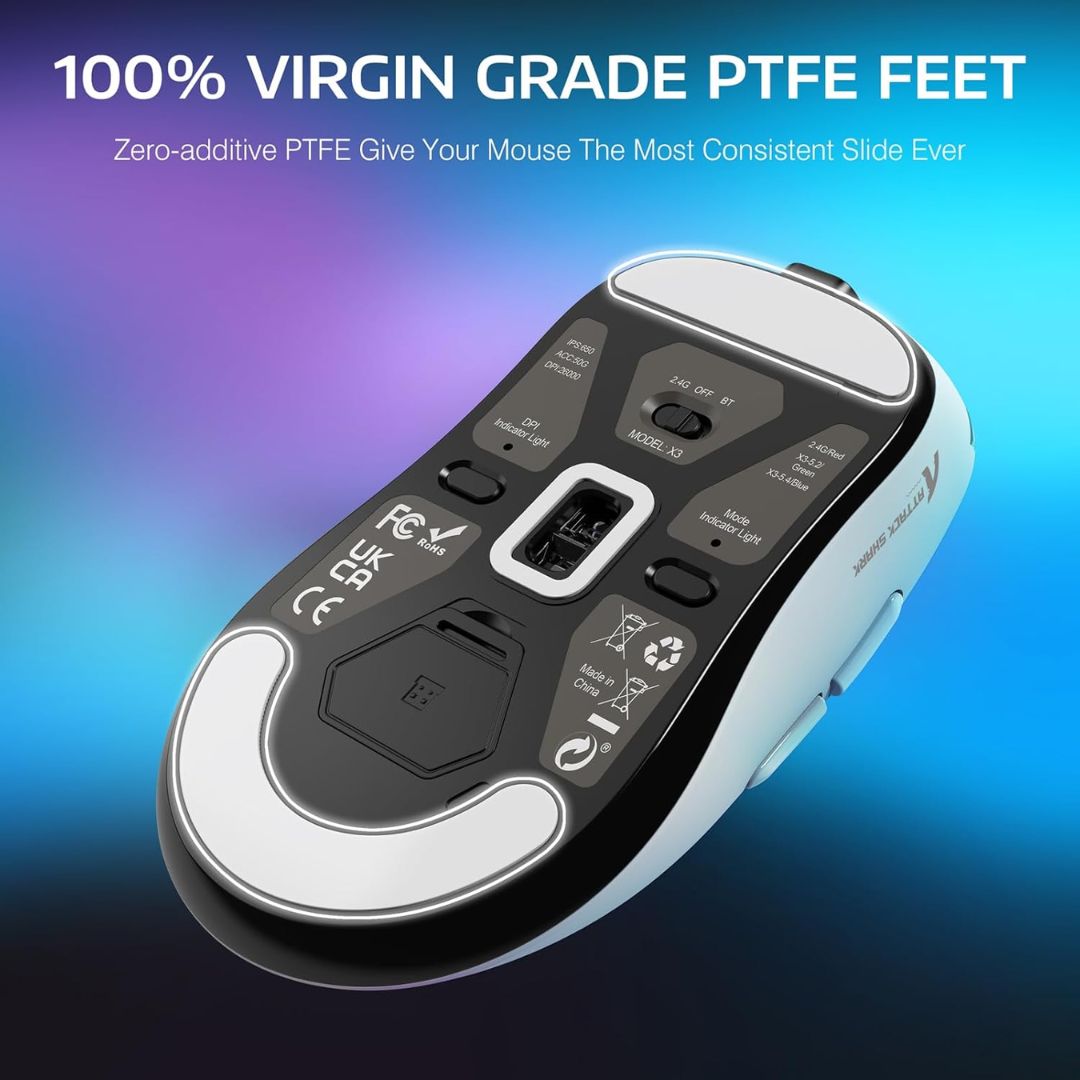ATTACK SHARK X3 Wireless Gaming Mouse - White