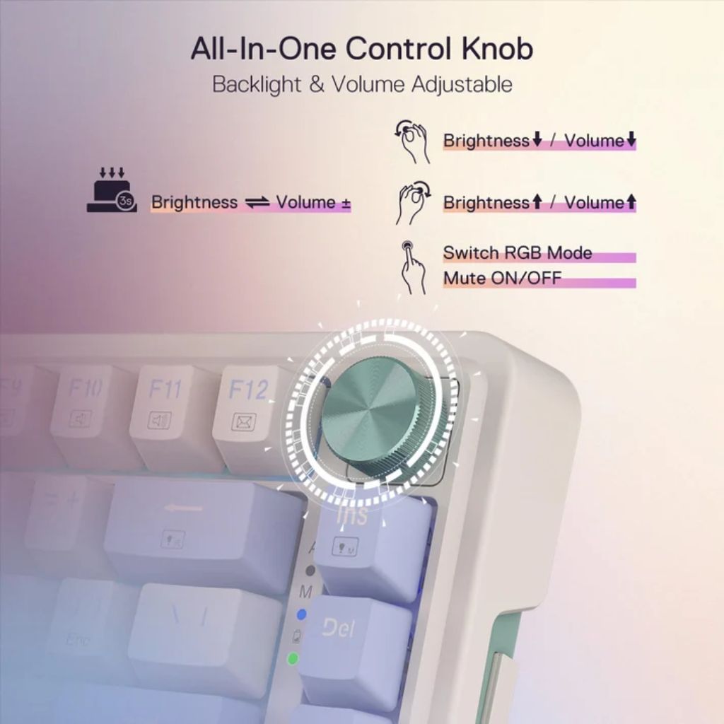 Redragon UCAL K673WB PRO Wireless Gaming Keyboard - White