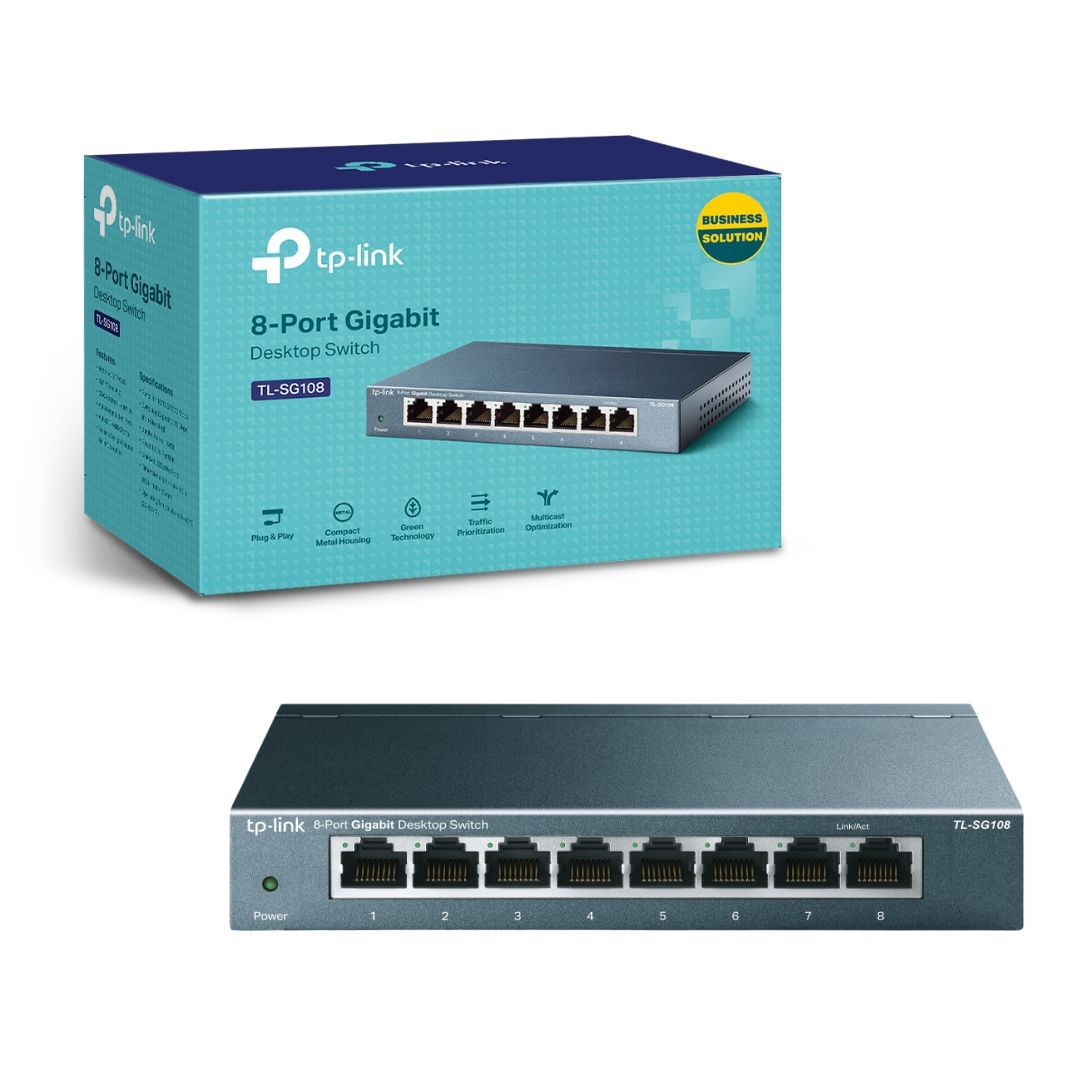 TP-Link TL-SG108 V9، مفتاح سطح المكتب، 8 منافذ
