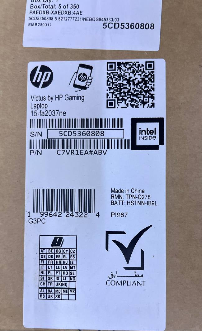 HP Victus 15-fa2037ne, Intel Core i5-13420H, RAM 8GB, SSD 512GB, NVIDIA RTX 3050 6GB, 15.6 Inch FHD 144Hz, Silver