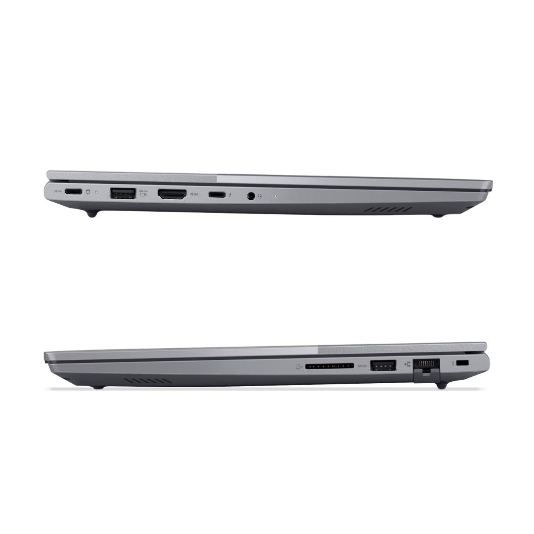 لينوفو ثينك بوك 14 G8 IAL - (01GR) بمعالج Intel Core Ultra 7-255H، وذاكرة وصول عشوائي (RAM) سعة 8 جيجابايت، وSSD سعة 512 جيجابايت، وبطاقة رسومات Intel، وشاشة 14.0 بوصة WUXGA IPS بتردد 60 هرتز، باللون الرمادي القطبي.