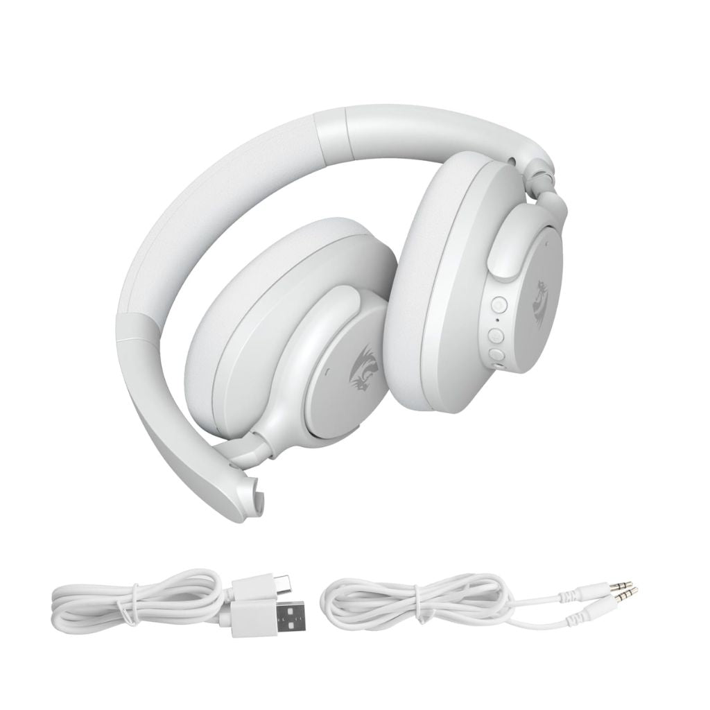 سماعة الألعاب اللاسلكية Redragon H610G Vibecore 600X - أبيض