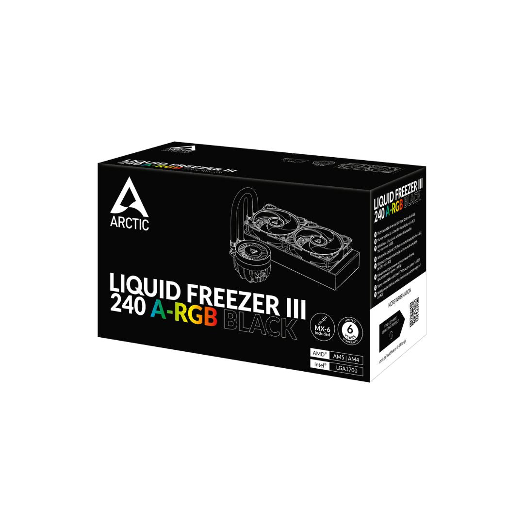 ثلاجة Arctic Liquid Freezer III 240 A-RGB - أسود