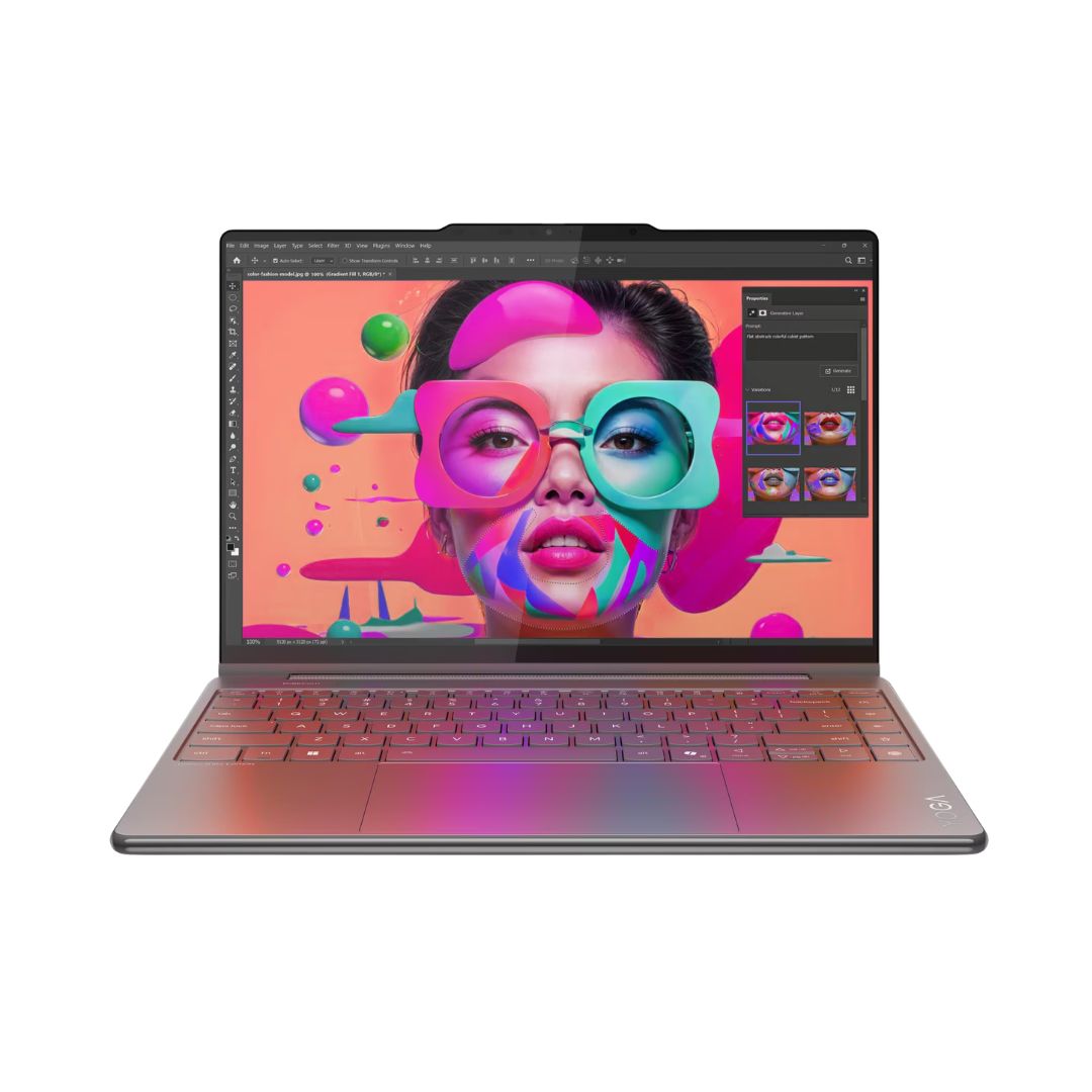 Lenovo Yoga 9 Aura Edition 14ILL10 - (13AX) Intel Core Ultra 7-258V, RAM 32GB, SSD 1TB, Intel® Arc™ Graphics 140V, شاشة لمس 14 بوصة WQXGA+ OLED 120Hz، رمادي لونا