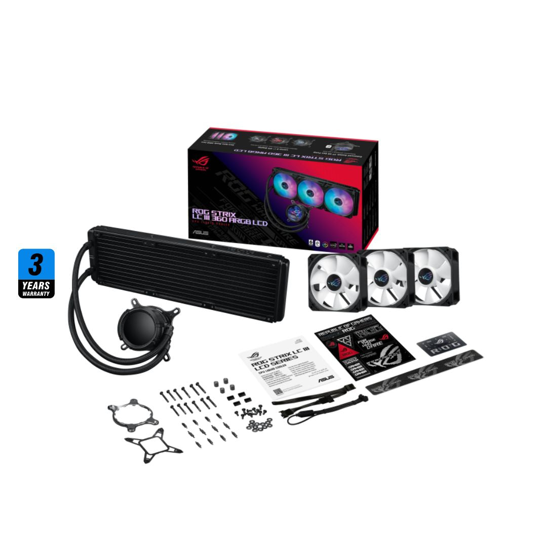 ASUS ROG STRIX LC III 360 ARGB Black, LCD