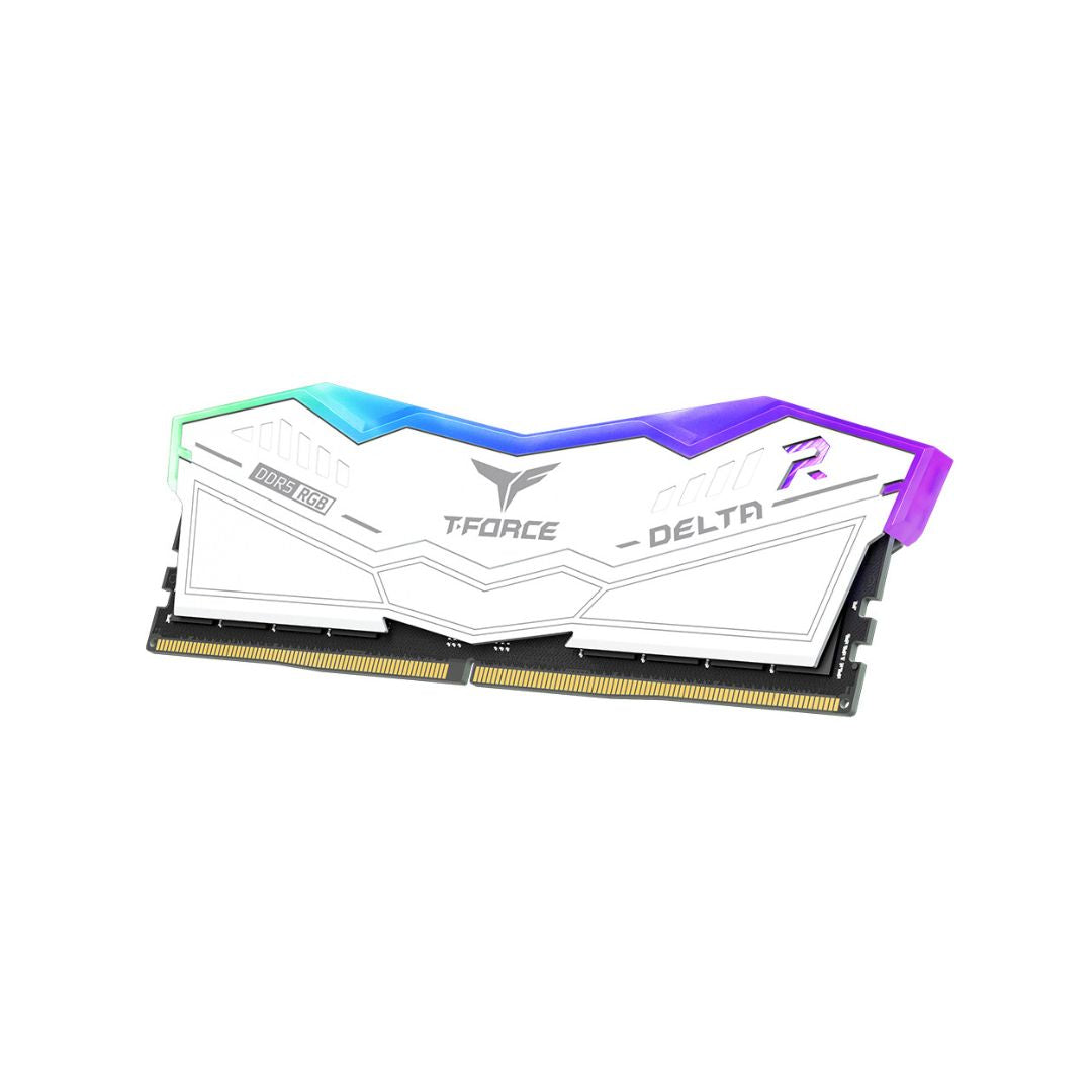 ذاكرة وصول عشوائي TEAMGROUP T-Force Delta RGB DDR5 سعة 16 جيجابايت (2 × 8 جيجابايت) 6000 ميجاهرتز CL38 - أبيض
