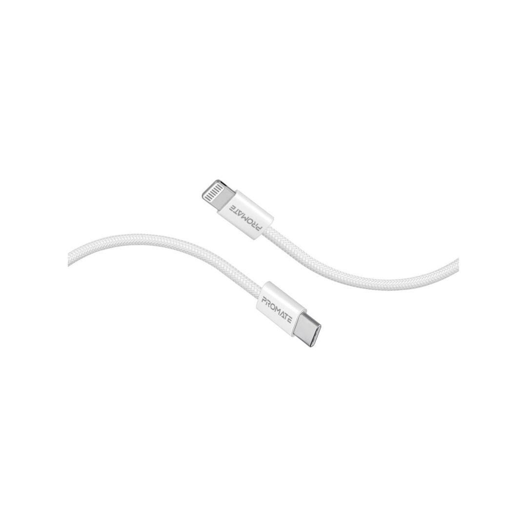 Promate EcoLine-Ci120 27W USB-C to Lightning Cable 1.2M - White