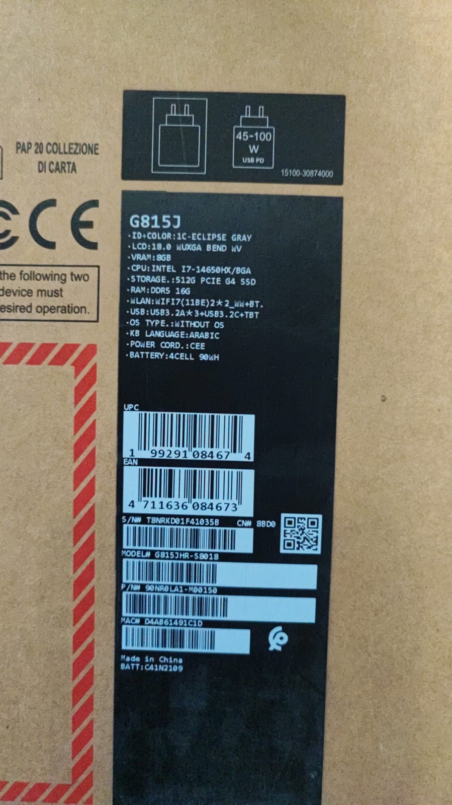 ASUS ROG Strix G18 G815JHR-S8018 - معالج Intel Core i7-14650HX، ذاكرة وصول عشوائي (RAM) سعة 16 جيجابايت، قرص تخزين من نوع SSD سعة 512 جيجابايت، بطاقة رسومات RTX 5050 سعة 8 جيجابايت، شاشة 18 بوصة WUXGA 144 هرتز