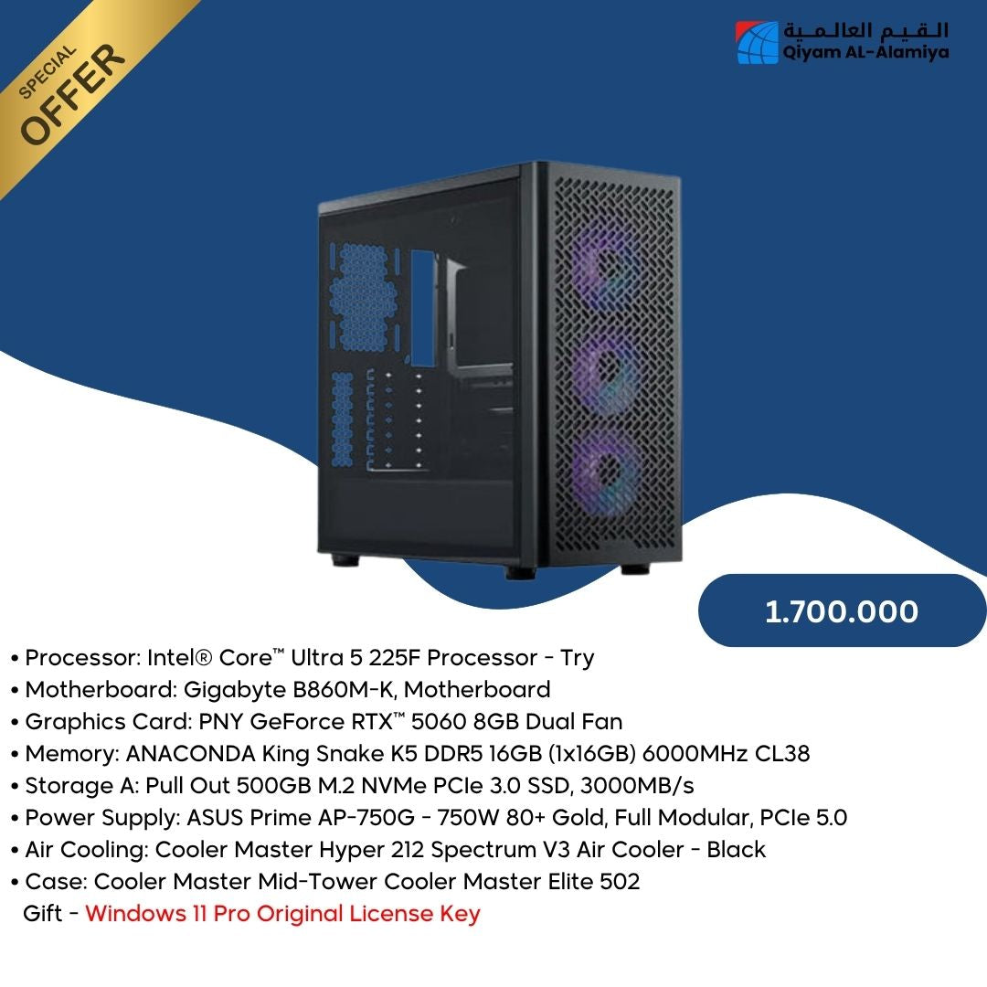 Pc Build Ultra 5 225F, RTX 5060 8GB