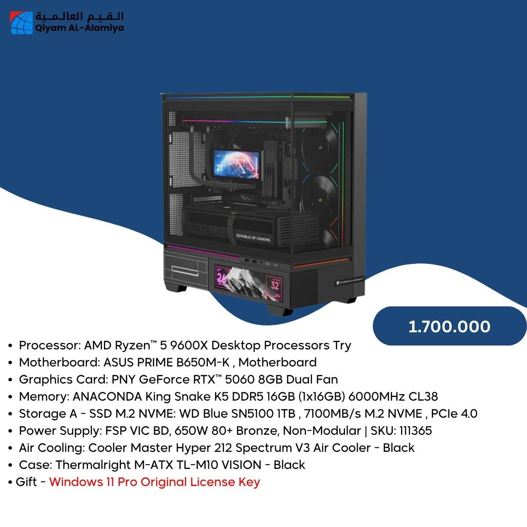 Pc Build AMD 5 9600X, RTX 5060 8GB