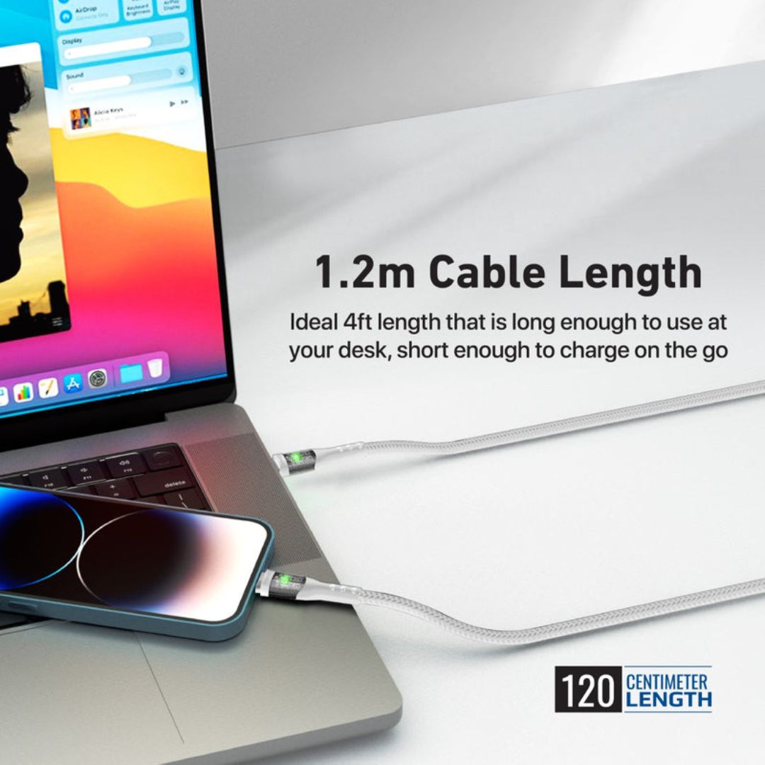 Promate TransLine-Ci 27W USB-C to Lightning Cable 1.2M - White
