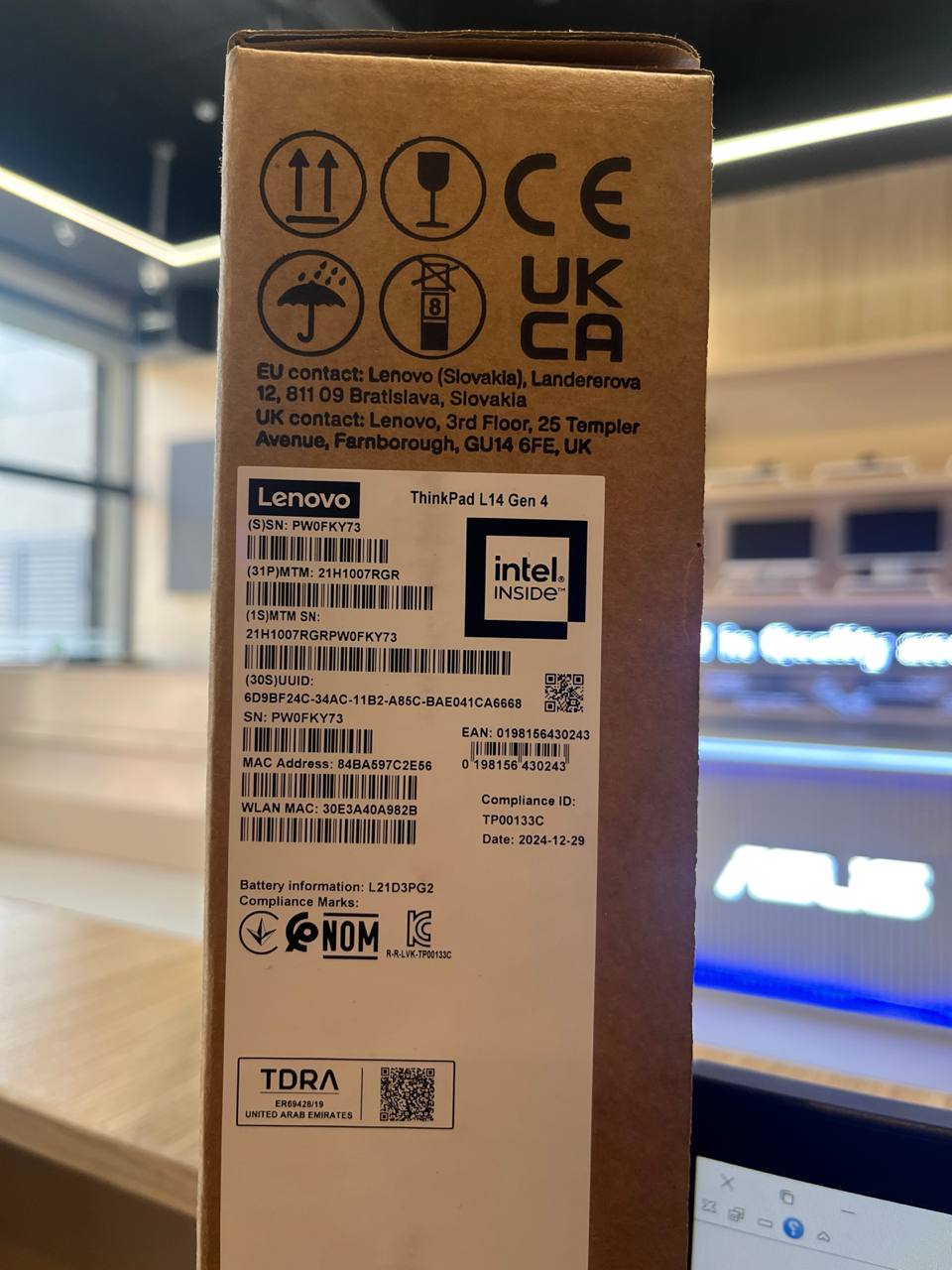 Lenovo ThinkPad L14 (7RGR) - Intel Core i7-1355U, RAM 16GB, SSD 512GB, UHD Graphics, 14.0 Inch FHD IPS. Thunder Black