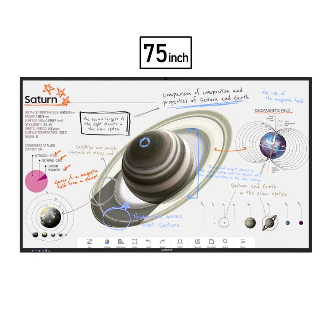Luminex 75-Inch 4K UHD & AI Built-in Camera Smart Interactive Whiteboard, Android 13.0