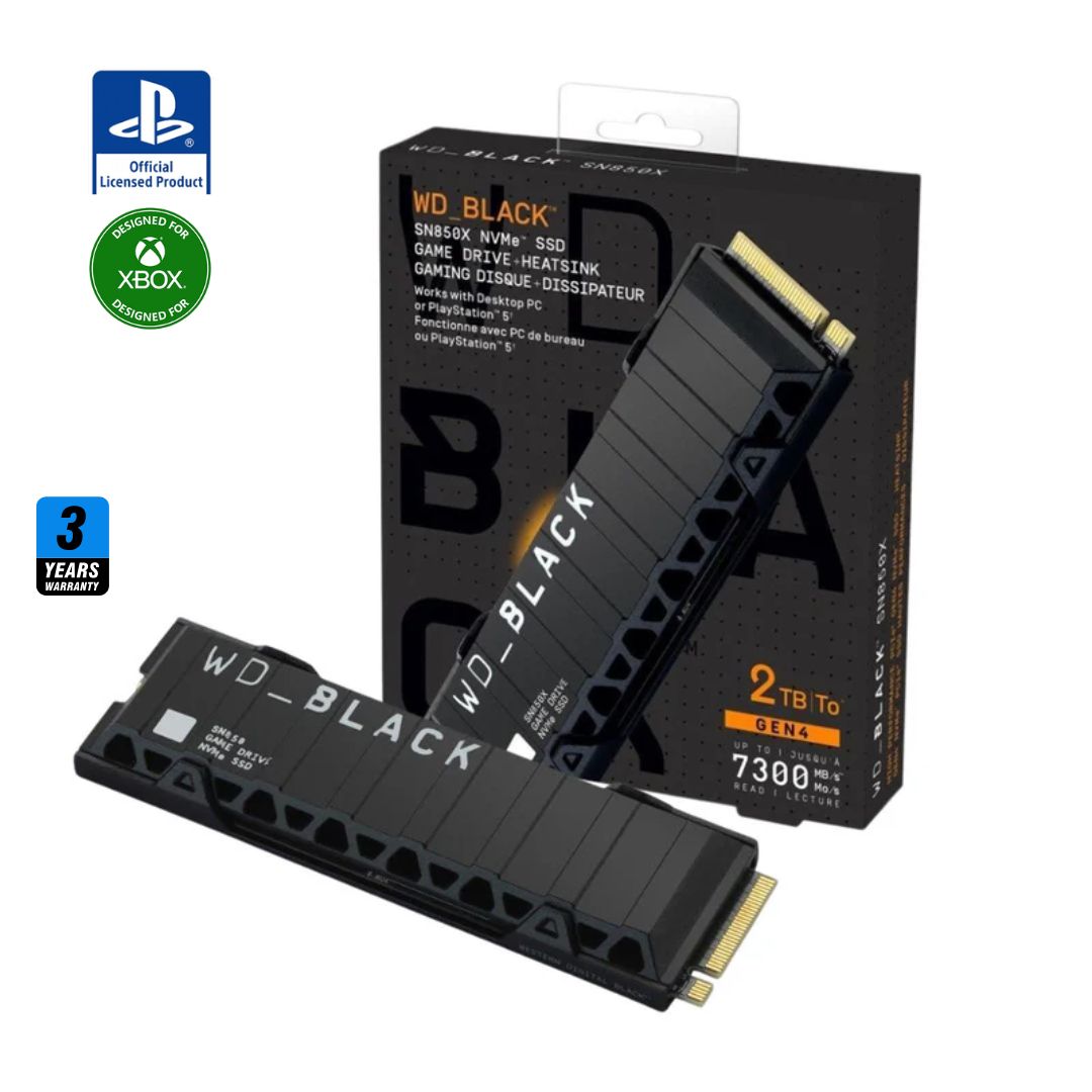 WD BLACK SN850 2TB with Heatsink , 7300MB/s M.2 NVME , PCIe 4.0